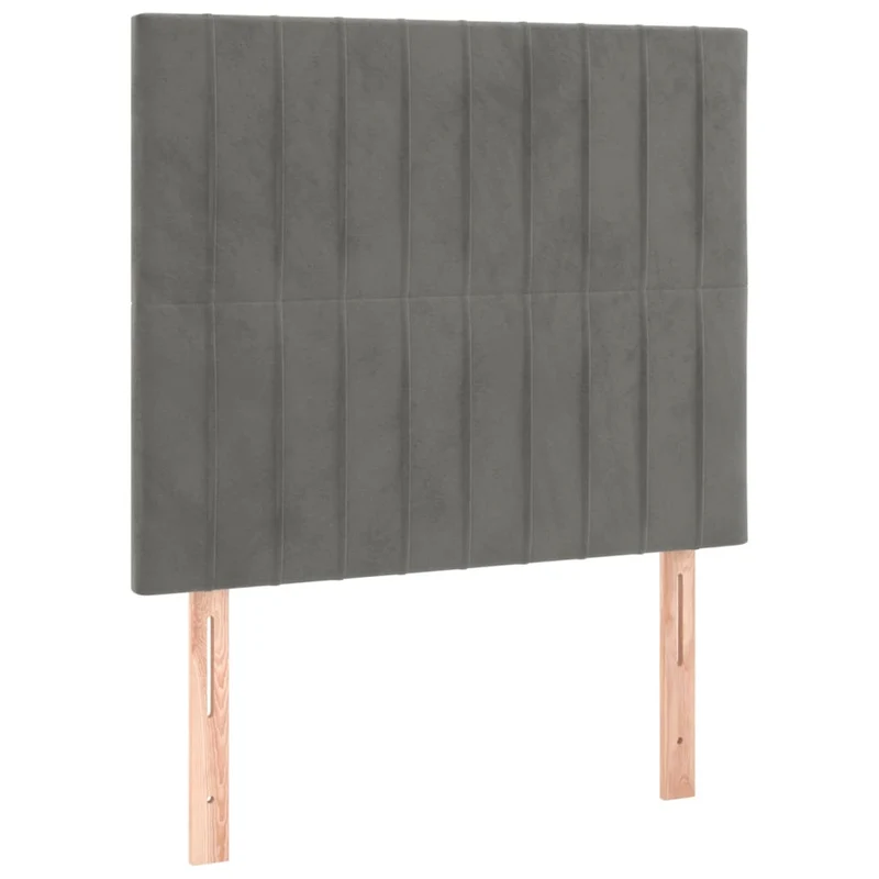 Tête de lit accessoire couchage chambre à coucher meuble à LED 100 x 5 x 118/128 cm tissu velours gris clair TDL0201455