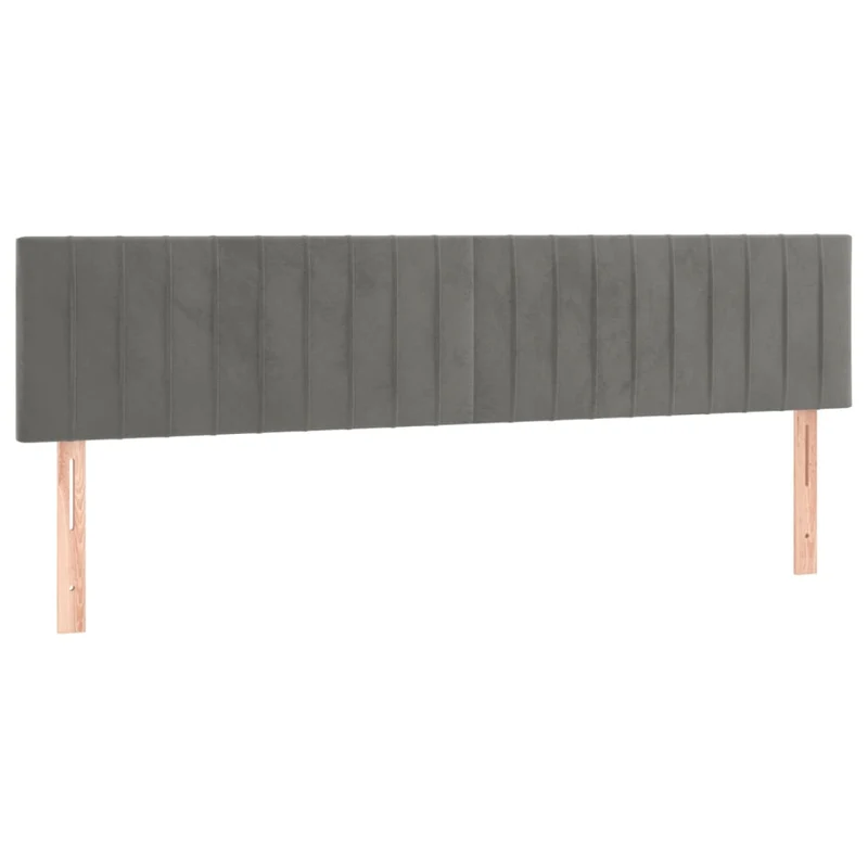 Tête de lit accessoire couchage chambre à coucher meuble à LED 160 x 5 x 78/88 cm tissu velours gris clair TDL0201360
