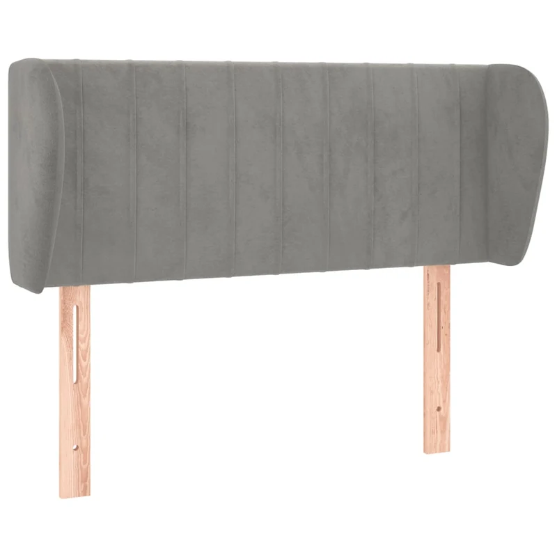 Tête de lit accessoire couchage chambre à coucher meuble avec rebord latéral 103 x 23 x 78/88 cm tissu velours gris clair TDL0205278