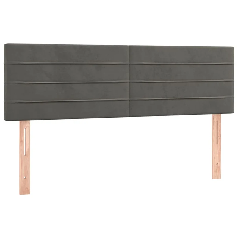Tête de lit accessoire couchage chambre à coucher meuble 2 parties 72 x 5 x 78/88 cm tissu velours gris foncé TDL0206366