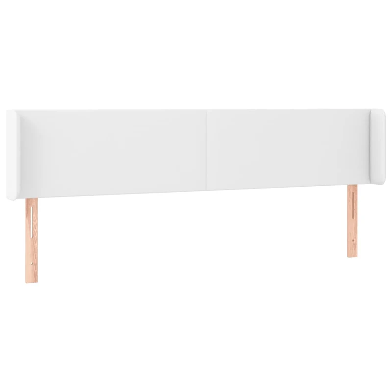 Tête de lit accessoire couchage chambre à coucher meuble avec rebord latéral 203 x 16 x 78/88 cm synthétique blanc TDL0205782