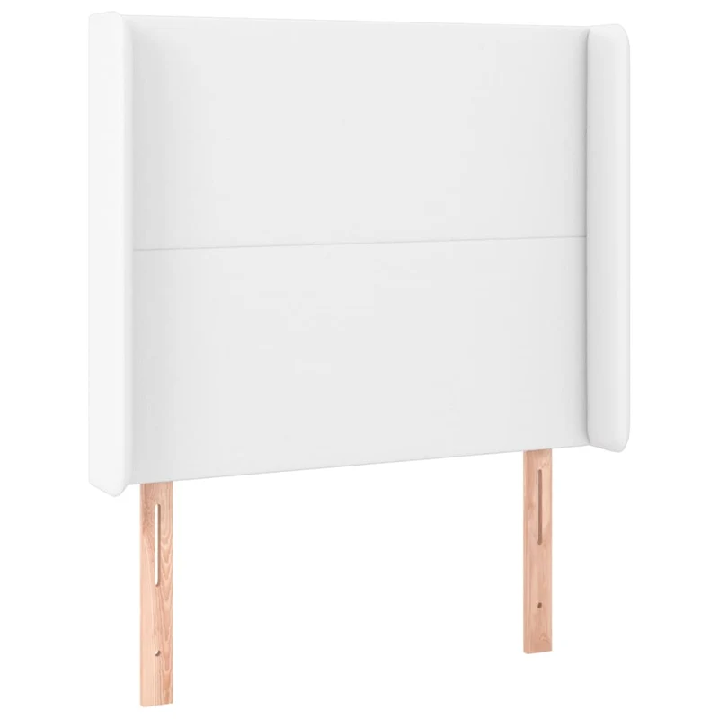 Tête de lit accessoire couchage chambre à coucher meuble avec rebord latéral 103 x 16 x 118/128 cm synthétique blanc TDL0205803