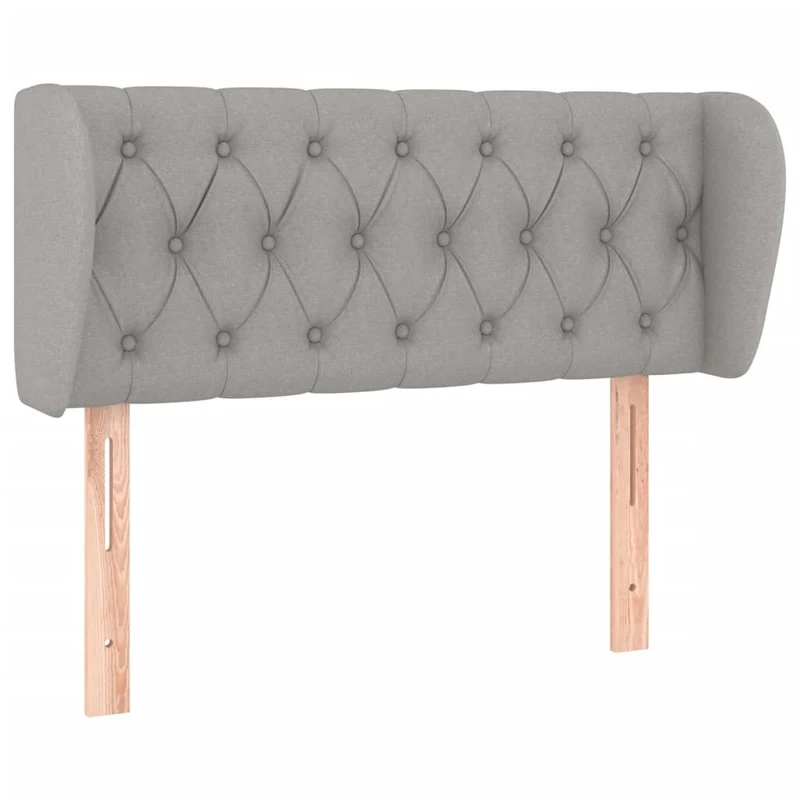 Tête de lit accessoire couchage chambre à coucher meuble capitonné avec rebord latéral 93 x 23 x 78/88 cm tissu gris clair TDL0205083