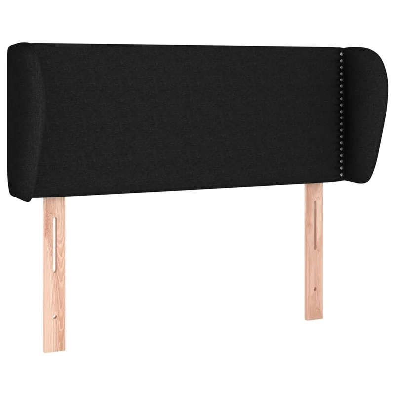 Tête de lit accessoire couchage chambre à coucher meuble avec rebord latéral 93 x 23 x 78/88 cm tissu noir TDL0204381