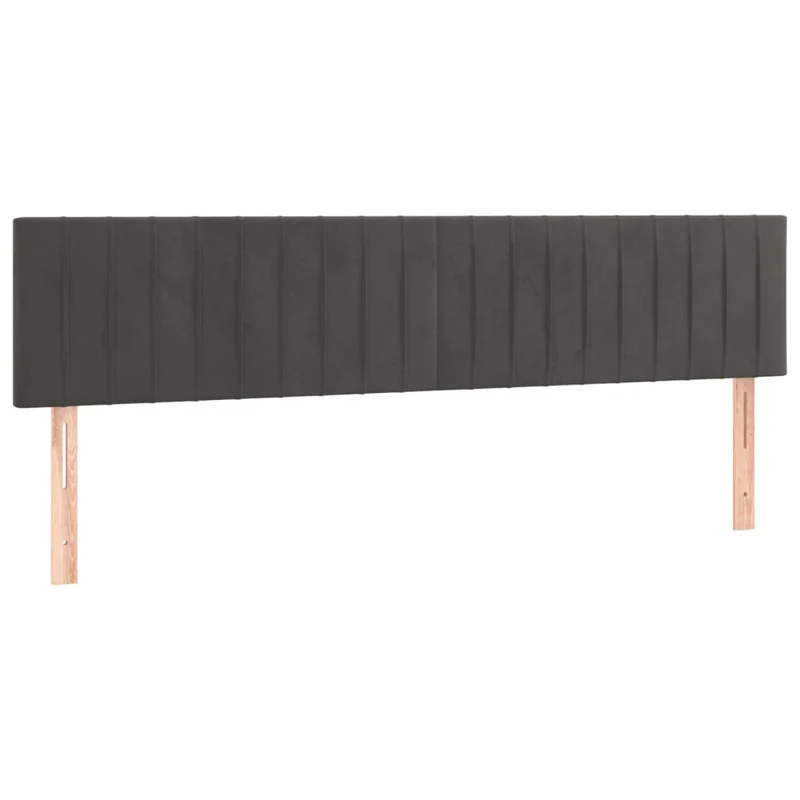 Tête de lit accessoire couchage chambre à coucher meuble 2 parties 100 x 5 x 78/88 cm tissu velours gris foncé TDL0206382
