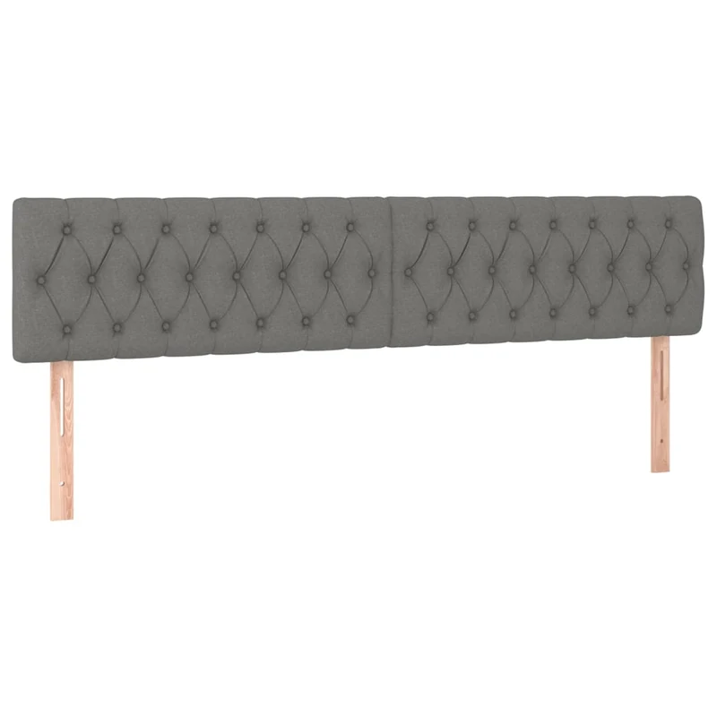 Tête de lit accessoire couchage chambre à coucher meuble capitonné 2 parties 90 x 7 x 78/88 cm tissu gris foncé TDL0206335
