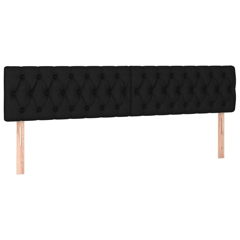 Tête de lit accessoire couchage chambre à coucher meuble capitonné 2 parties 90 x 7 x 78/88 cm tissu noir TDL0206219