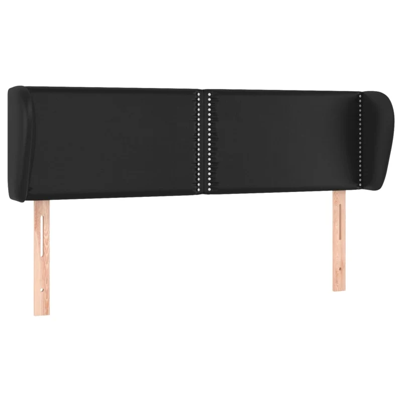 Tête de lit accessoire couchage chambre à coucher meuble avec rebord latéral 147 x 23 x 78/88 cm synthétique noir TDL0204557