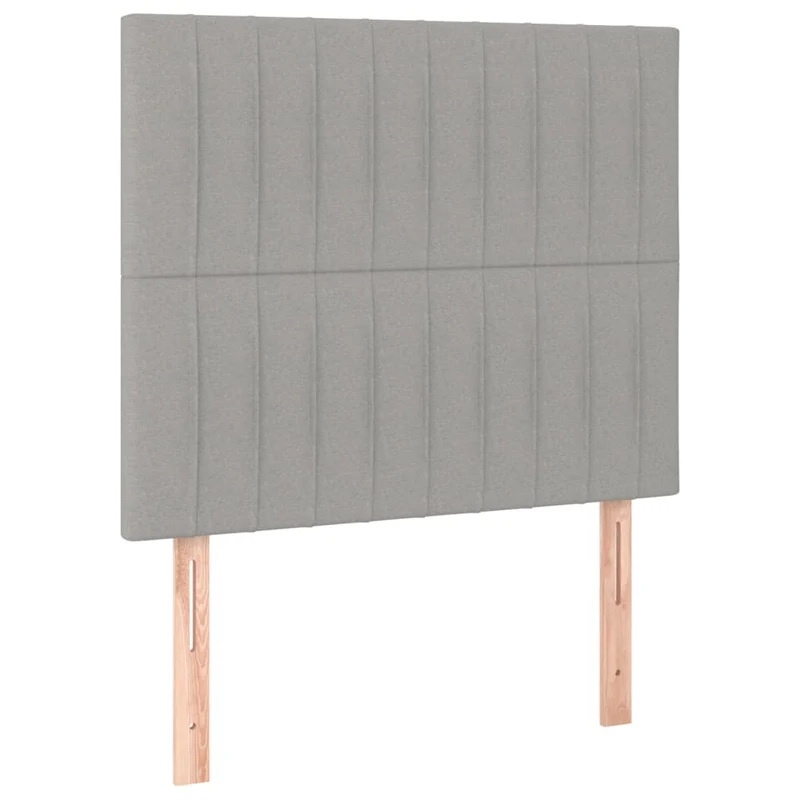 Tête de lit accessoire couchage chambre à coucher meuble 2 parties 90 x 5 x 78/88 cm tissu gris clair TDL0206406