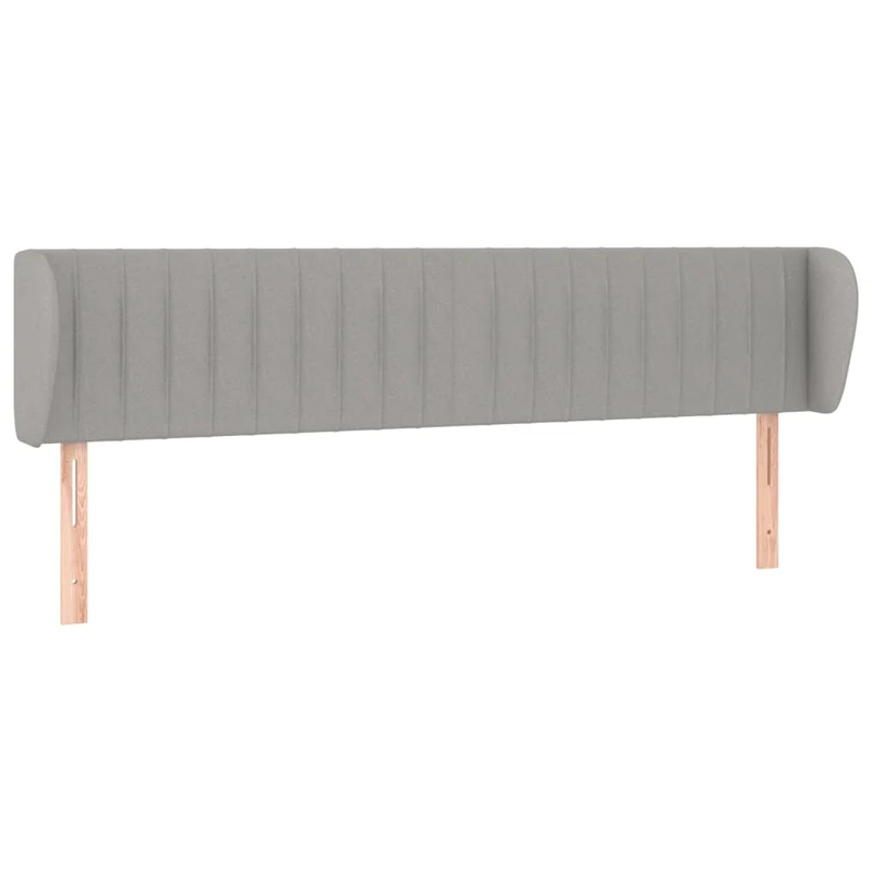 Tête de lit accessoire couchage chambre à coucher meuble avec rebord latéral 183 x 23 x 78/88 cm tissu gris clair TDL0205201
