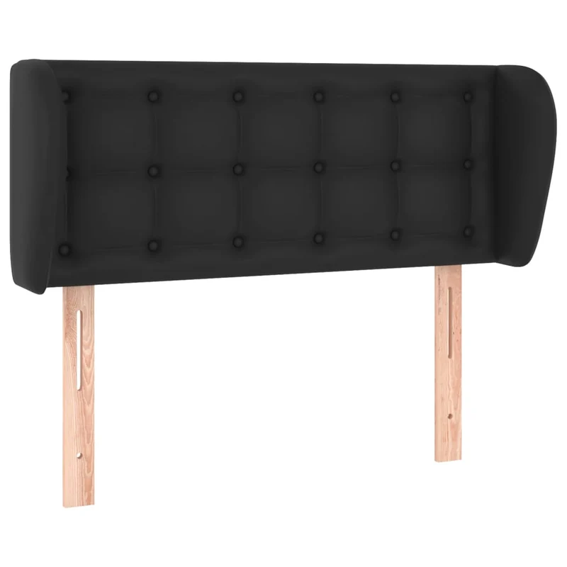 Tête de lit accessoire couchage chambre à coucher meuble capitonné avec rebord latéral 103 x 23 x 78/88 cm synthétique noir TDL0204597