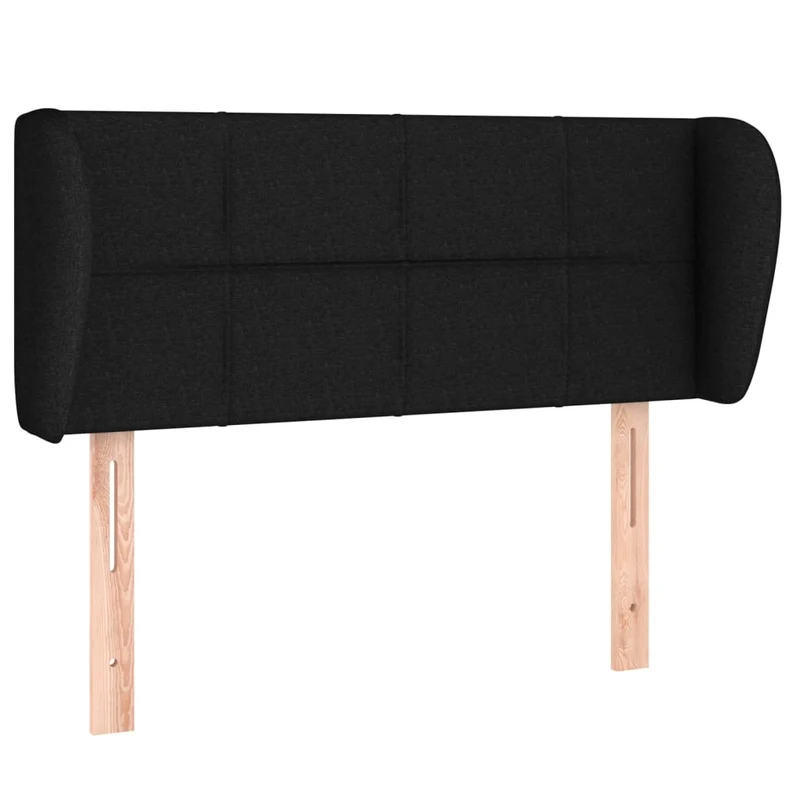 Tête de lit accessoire couchage chambre à coucher meuble avec rebord latéral 103 x 23 x 78/88 cm tissu noir TDL0204595