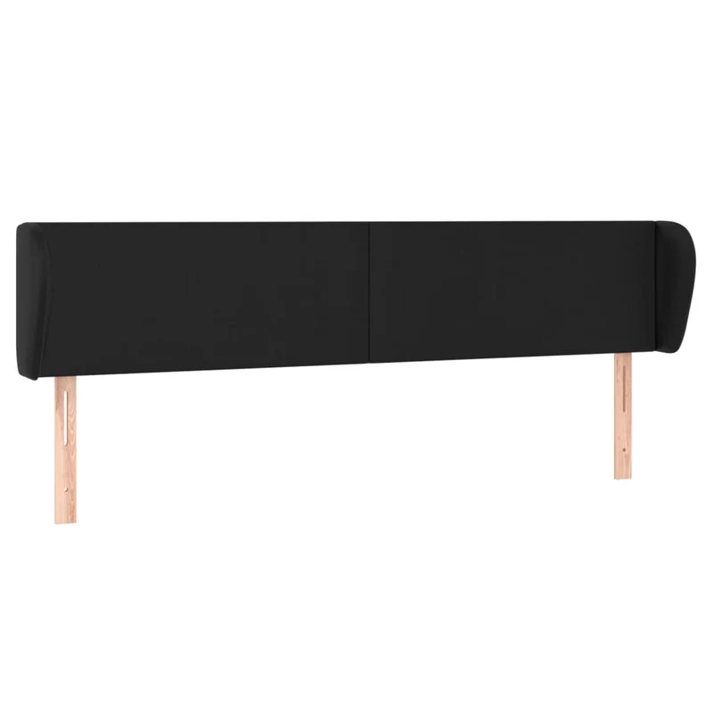 Tête de lit accessoire couchage chambre à coucher meuble avec rebord latéral 163 x 23 x 78/88 cm synthétique noir TDL0204526