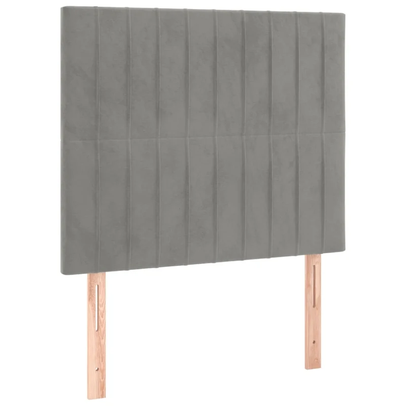 Tête de lit accessoire couchage chambre à coucher meuble 2 parties 100 x 5 x 78/88 cm tissu velours gris clair TDL0206442