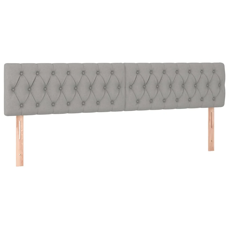 Tête de lit accessoire couchage chambre à coucher meuble capitonné 2 parties 90 x 7 x 78/88 cm tissu gris clair TDL0206395