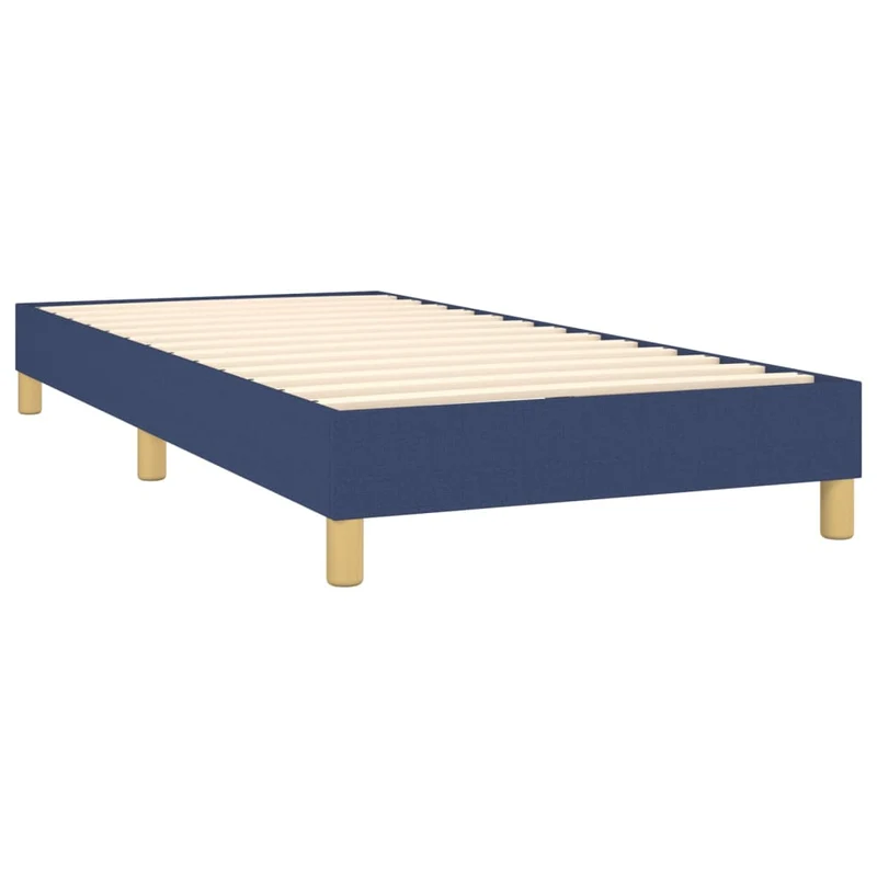 Sommier à lattes sur pieds cadre de lit 100x200 cm tissu bleu TDL0207349