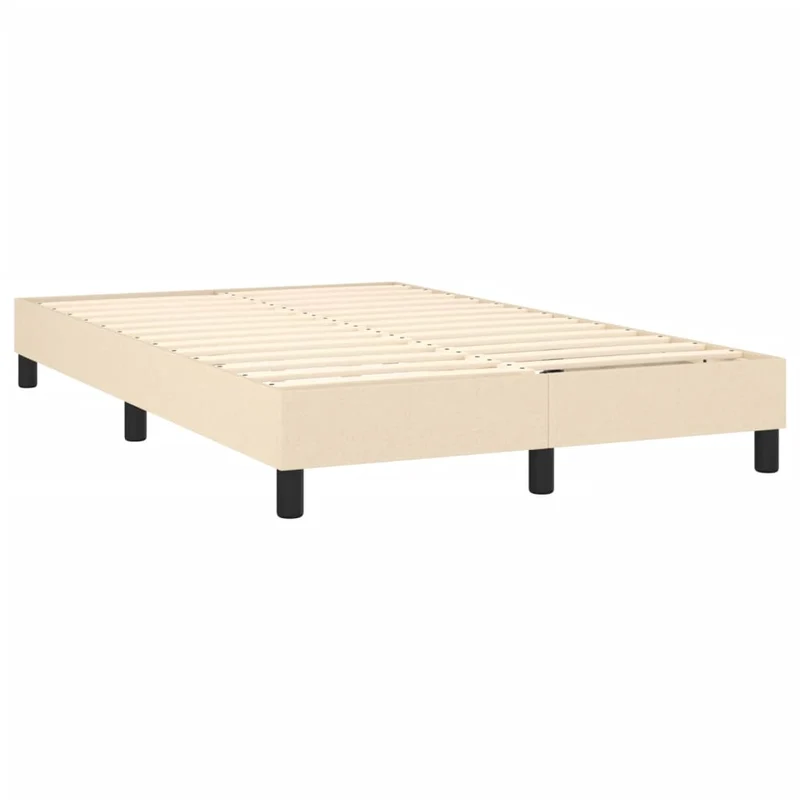 Sommier à lattes sur pieds cadre de lit 120x200 cm tissu crème TDL0207272