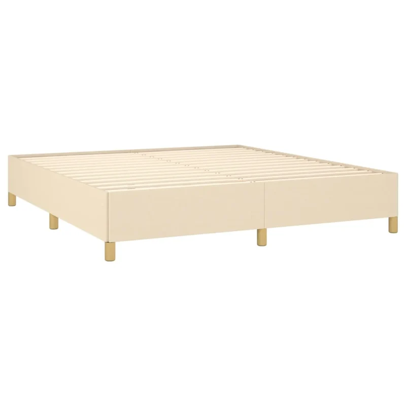 Sommier à lattes sur pieds cadre de lit 180x200 cm tissu crème TDL0207256