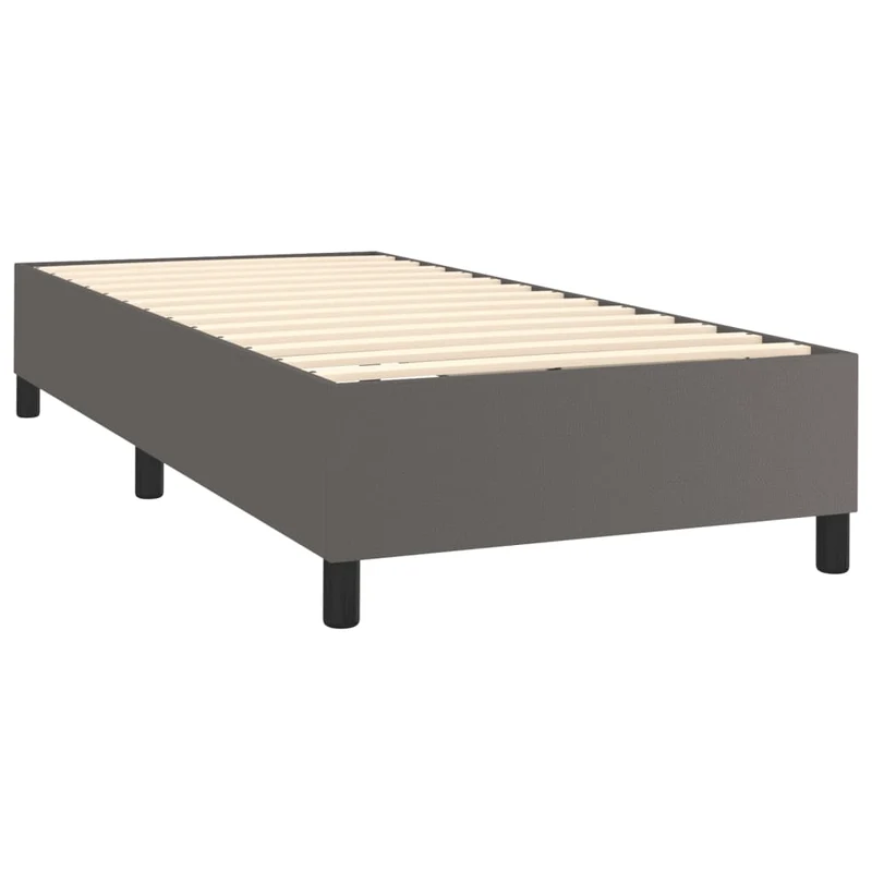 Sommier à lattes sur pieds cadre de lit 100x200 cm synthétique gris TDL0207232