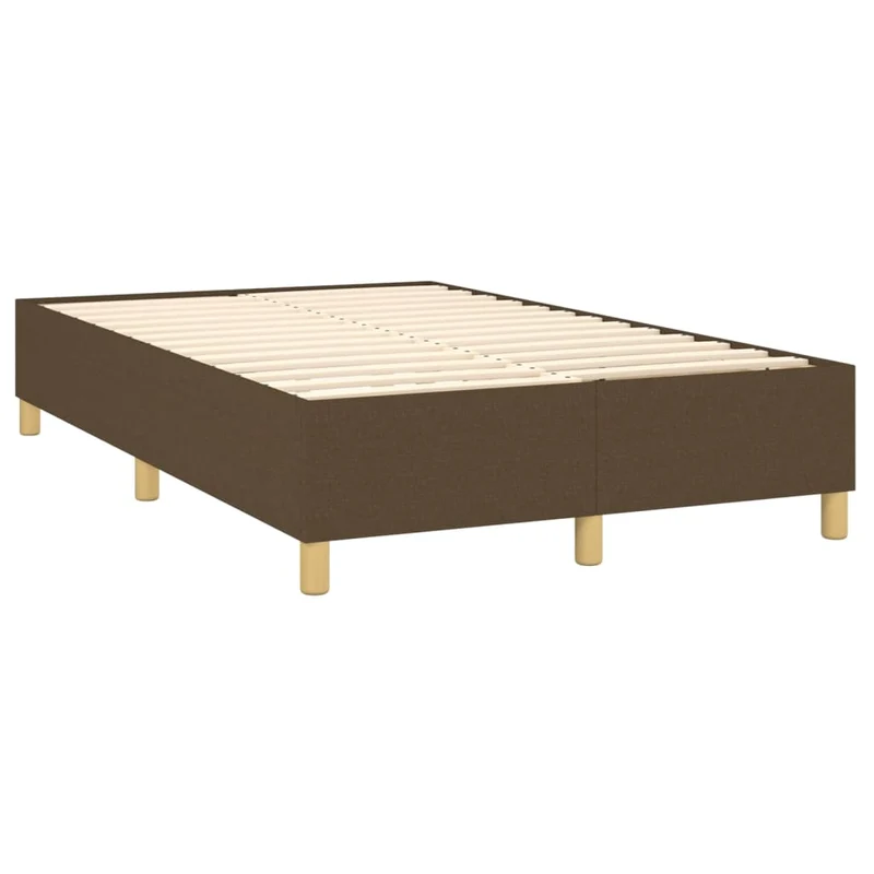 Sommier à lattes sur pieds cadre de lit 120x200 cm tissu marron foncé TDL0207070