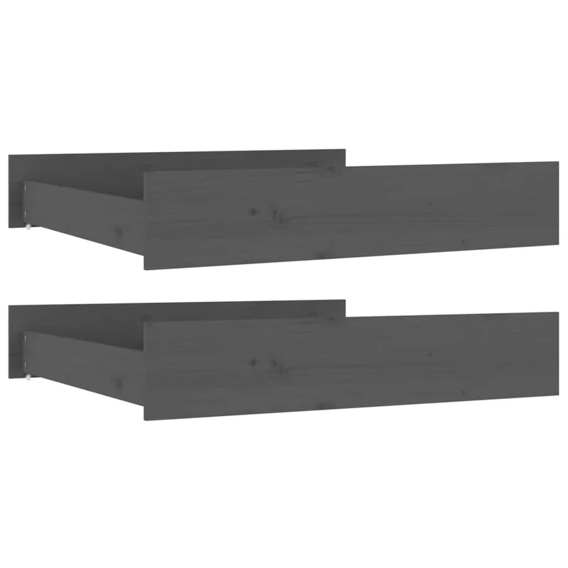 Tiroir de lit rangement avec roulettes lot de 2 bois de pin gris TDL0206828