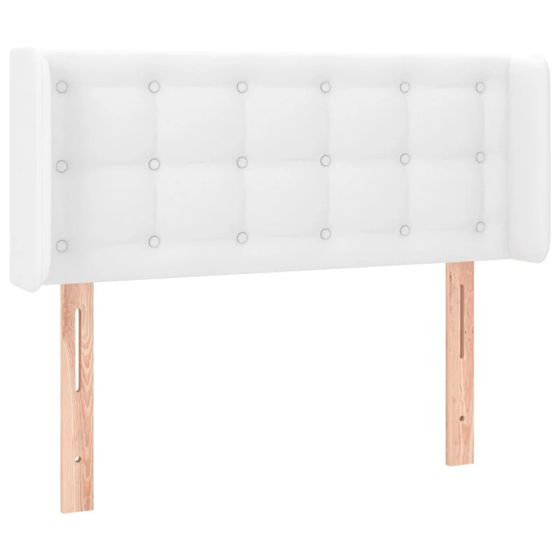 Tête de lit accessoire couchage chambre à coucher meuble avec rebord latéral capitonné 103 x 16 x 78/88 cm synthétique blanc TDL0205801