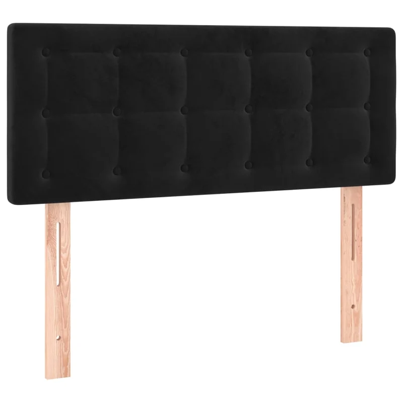 Tête de lit accessoire couchage chambre à coucher meuble capitonné 80 x 5 x 78/88 cm tissu velours noir TDL0202111