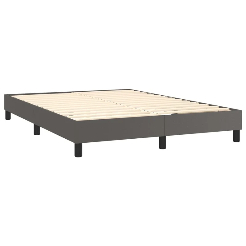 Sommier à lattes sur pieds cadre de lit 140x190 cm synthétique gris TDL0207227