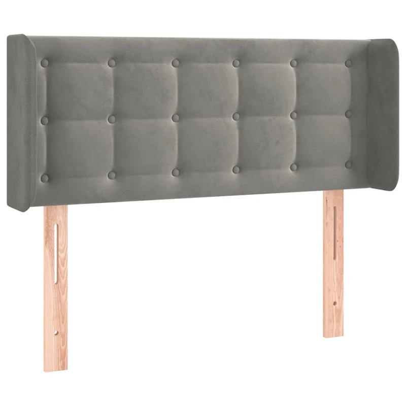 Tête de lit accessoire couchage chambre à coucher meuble à LED 83 x 16 x 78/88 cm tissu velours gris clair TDL0201244