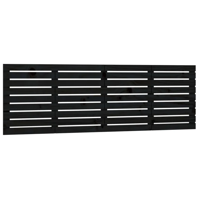 Tête de lit accessoire couchage chambre à coucher meuble murale 166 x 3 x 63 cm bois massif noir TDL0202521