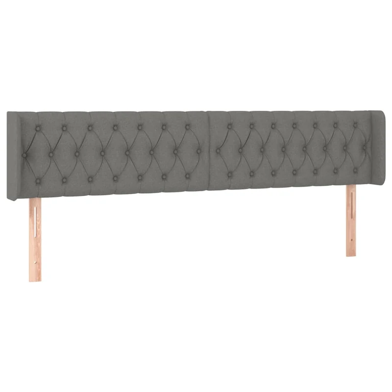 Tête de lit accessoire couchage chambre à coucher meuble à LED 183 x 16 x 78/88 cm tissu gris foncé TDL0201094