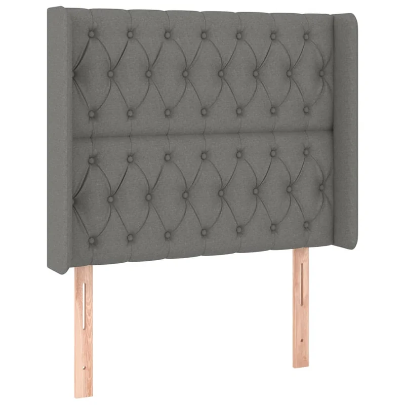 Tête de lit accessoire couchage chambre à coucher meuble à LED 93 x 16 x 118/128 cm tissu gris foncé TDL0200985