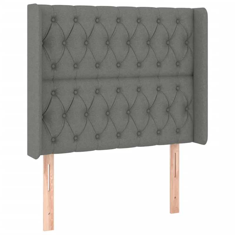 Tête de lit accessoire couchage chambre à coucher meuble à LED 103 x 16 x 118/128 cm tissu gris foncé TDL0201186