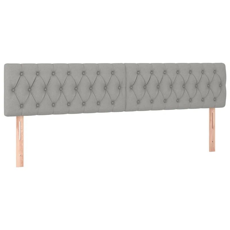 Tête de lit accessoire couchage chambre à coucher meuble à LED 180 x 7 x 78/88 cm tissu gris clair TDL0201339