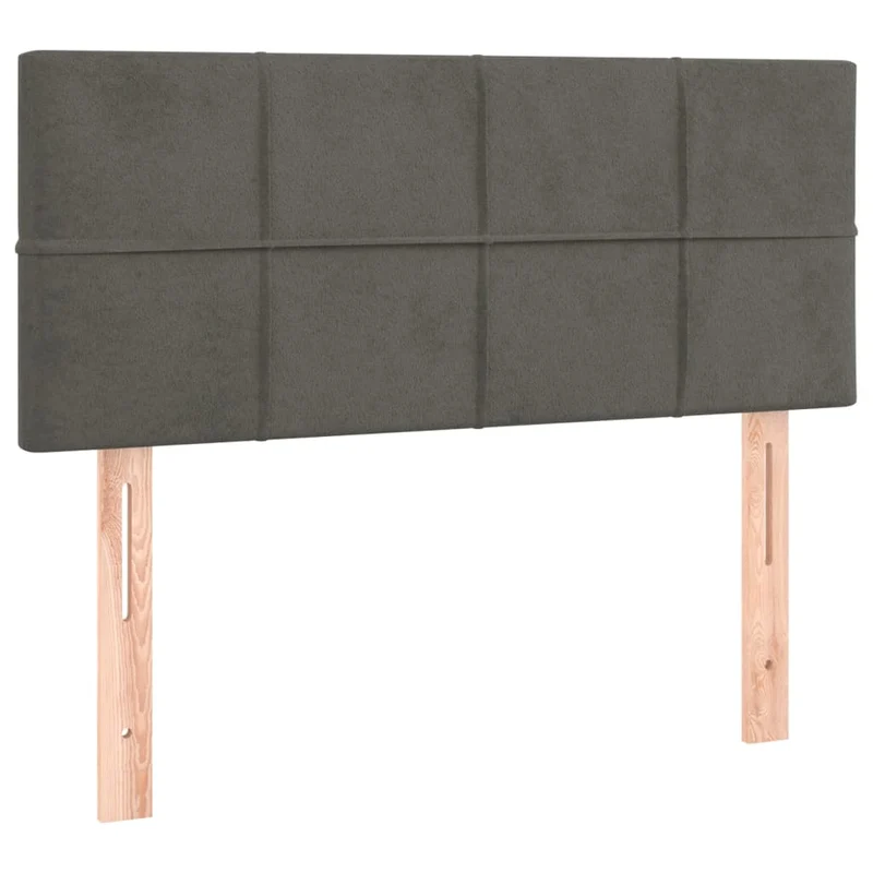 Tête de lit accessoire couchage chambre à coucher meuble à LED 100 x 5 x 78/88 cm tissu velours gris foncé TDL0201192