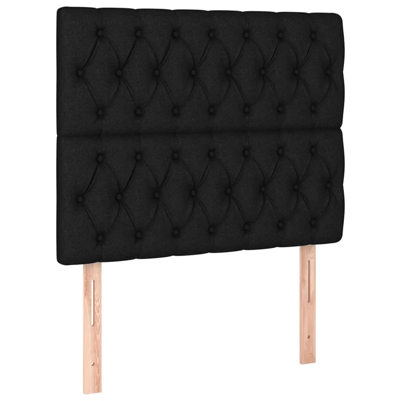 Tête de lit accessoire couchage chambre à coucher meuble à LED 90 x 7 x 118/128 cm tissu noir TDL0200525