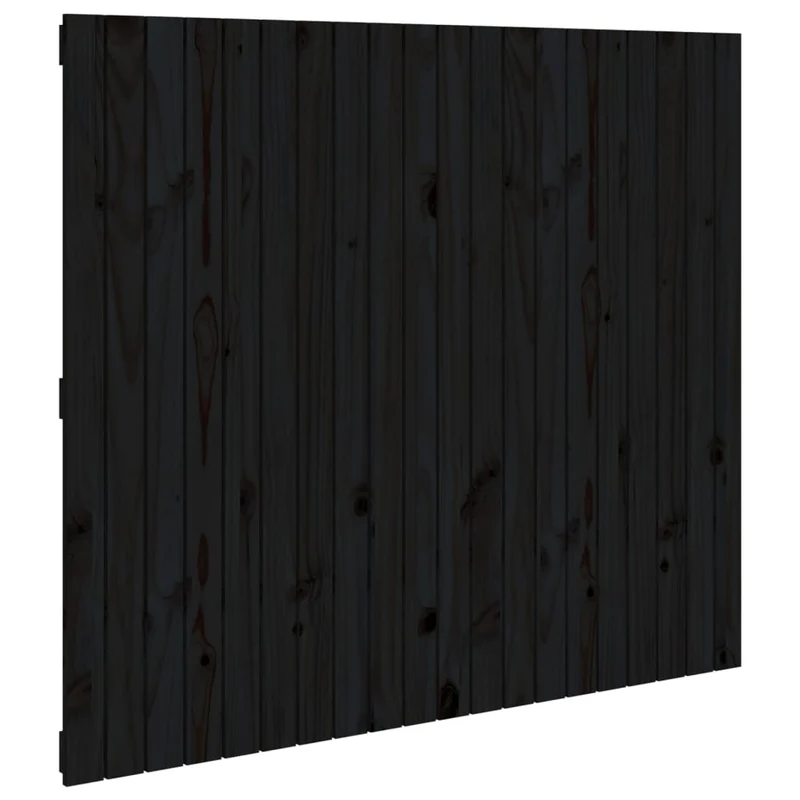 Tête de lit accessoire couchage chambre à coucher meuble murale style palette 127,5 x 3 x 110 cm bois massif noir TDL0202545