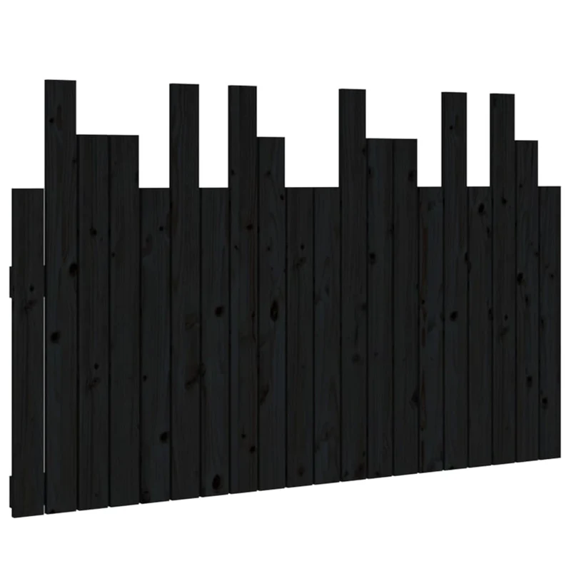 Tête de lit accessoire couchage chambre à coucher meuble murale style palette 127,5 x 3 x 80 cm bois massif noir TDL0202543