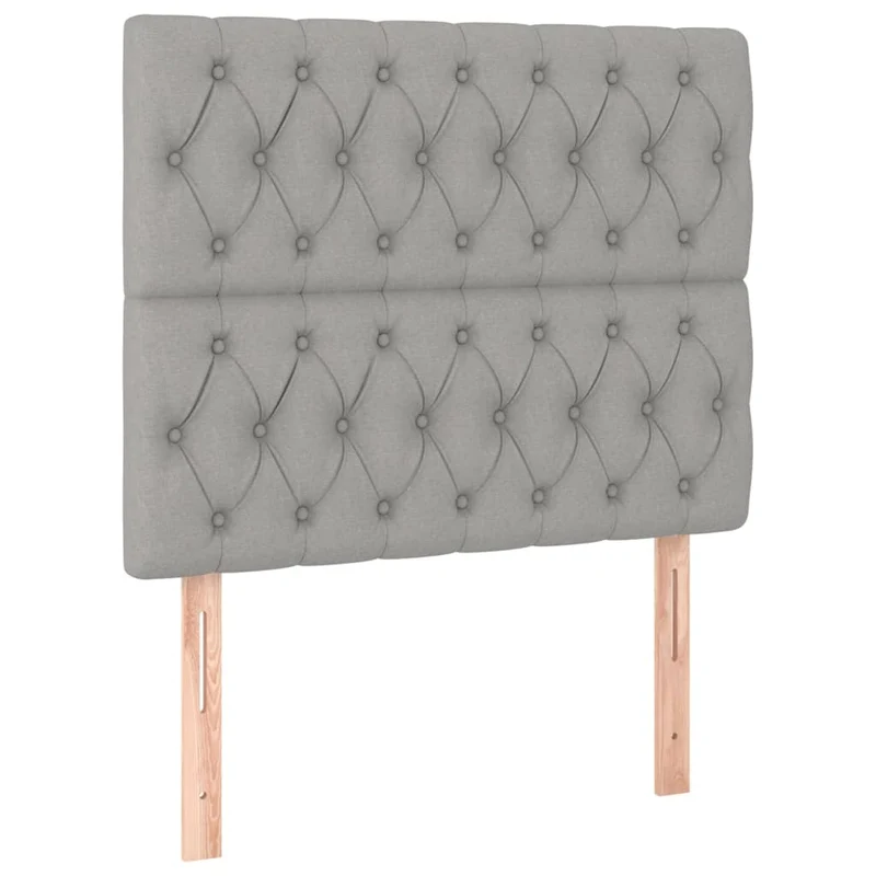Tête de lit accessoire couchage chambre à coucher meuble à LED 100 x 7 x 118/128 cm tissu gris clair TDL0201442