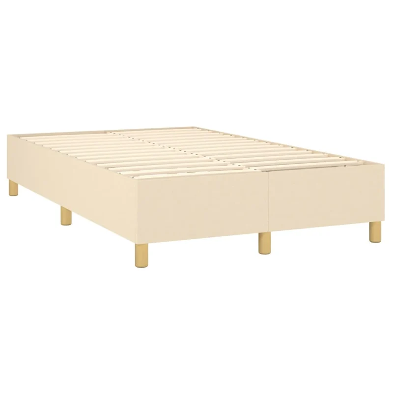 Sommier à lattes sur pieds cadre de lit 120x200 cm tissu crème TDL0207271