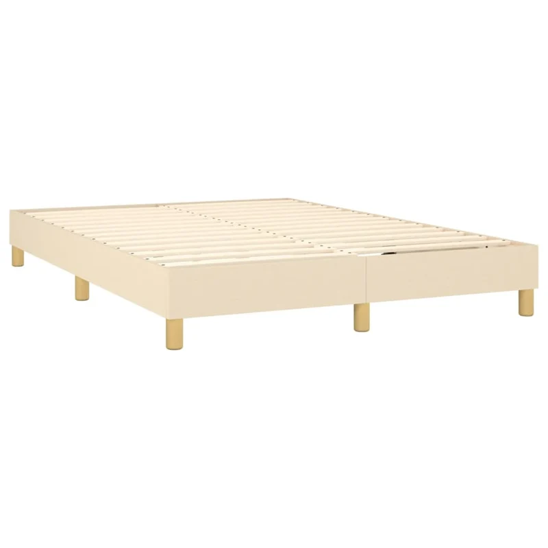 Sommier à lattes sur pieds cadre de lit 140x200 cm tissu crème TDL0207261