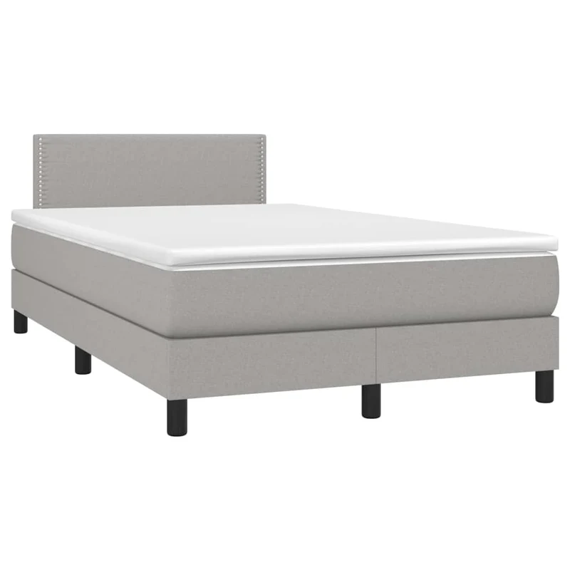 Cadre de lit LED avec sommier tête de lit matelas surmatelas 120x200 cm tissu gris clair TDL0207896