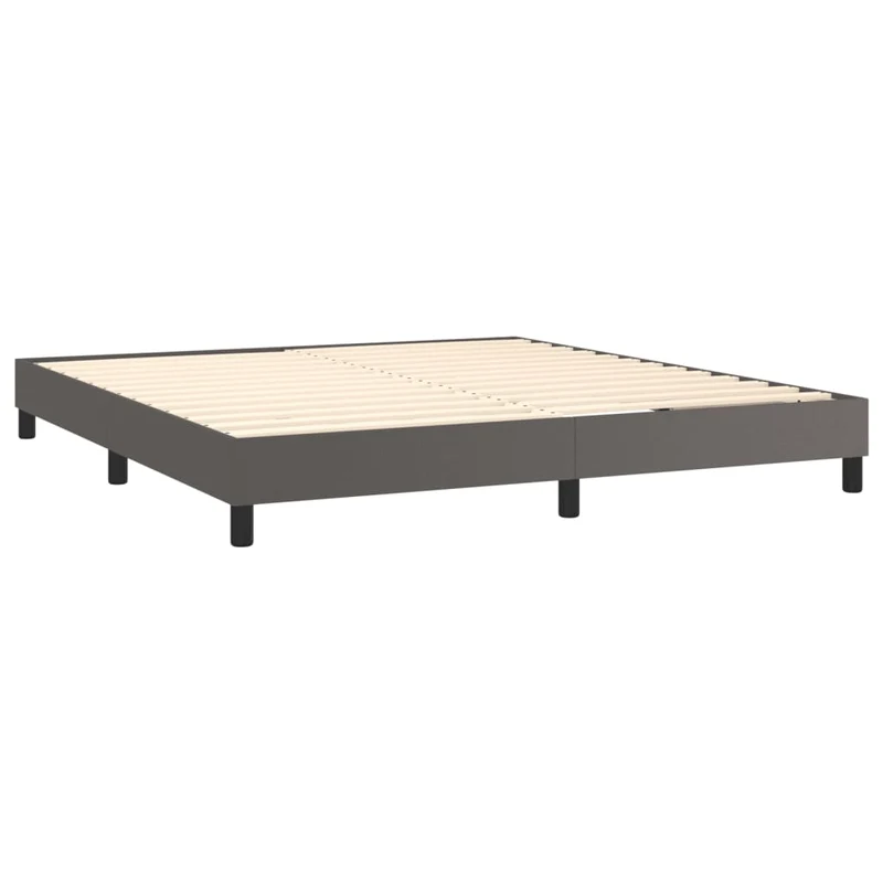 Sommier à lattes sur pieds cadre de lit 160x200 cm synthétique gris TDL0207224