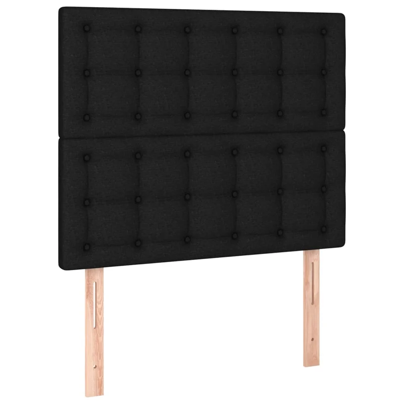 Tête de lit accessoire couchage chambre à coucher meuble 2 parties 100 x 5 x 78/88 cm tissu noir TDL0206277