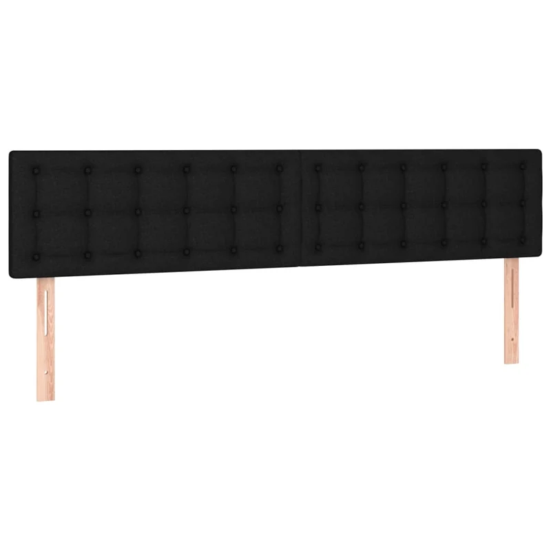 Tête de lit accessoire couchage chambre à coucher meuble à LED 200 x 5 x 78/88 cm tissu noir TDL0200625