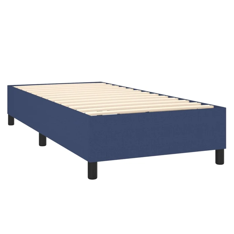 Sommier à lattes sur pieds cadre de lit 80x200 cm tissu bleu TDL0207326