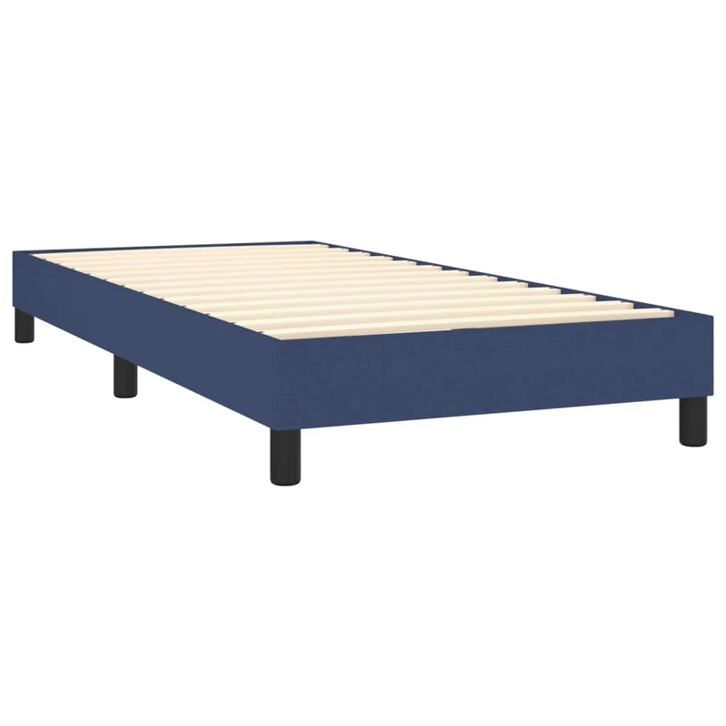 Sommier à lattes sur pieds cadre de lit 80x200 cm tissu bleu TDL0207327