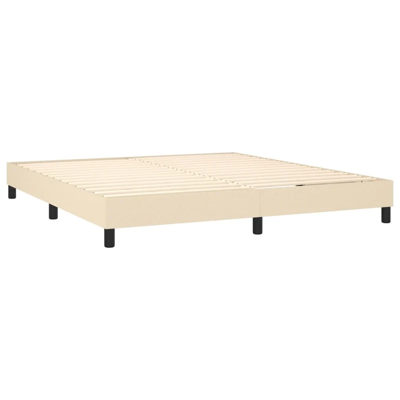 Sommier à lattes sur pieds cadre de lit 180x200 cm tissu crème TDL0207257