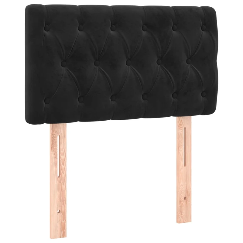 Tête de lit accessoire couchage chambre à coucher meuble 80 x 7 x 78/88 cm tissu velours noir TDL0202104