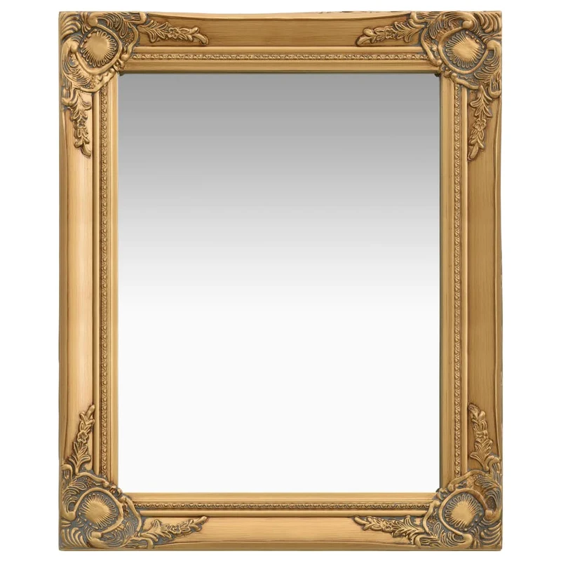 Miroir mural rectangulaire style baroque 50x60 cm Doré DEC022859
